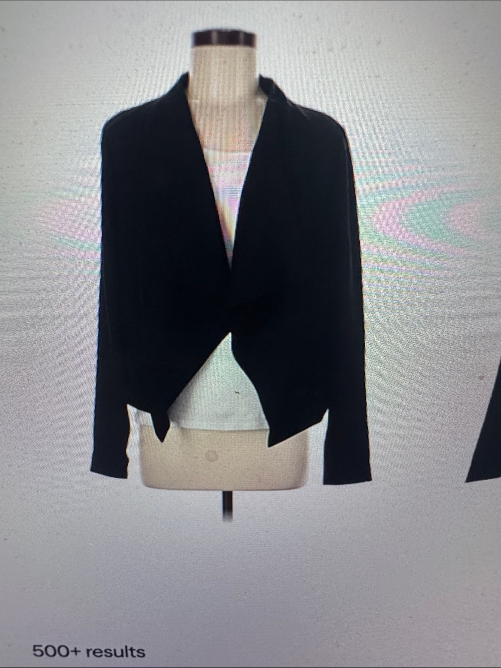 Bagatelle Black Suede Waterfall Zip-Front Blazer